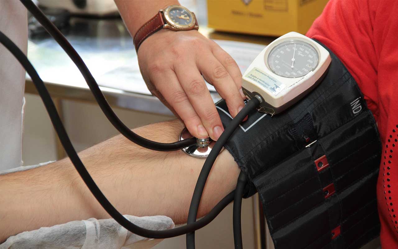 Checking blood pressure
